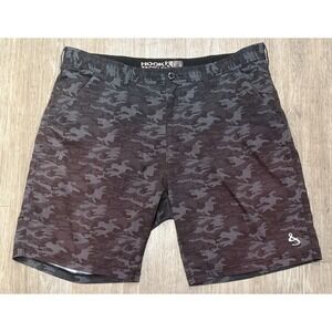 Hook & Tackle Hybrid Shorts Mens 38 Brown Camo Dot Regular Performance Fishing